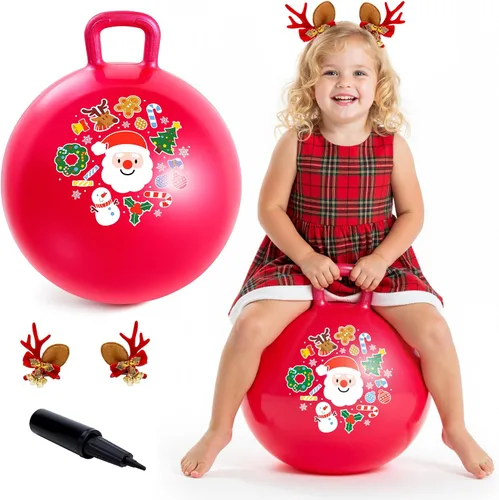 Miniatura 12 de Pelota Hopper, pelota saltarina con asas, juguetes Hoppity Hop de 20 pulgadas, juguetes para sentarse y rebotar para niños y niñas Sonrisa azul