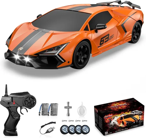 Miniatura 7 de Coche de deriva a control remoto, auto RC a la deriva de 2.4 GHz 1/16, autos de control remoto 4WD de alta velocidad, vehículos de carreras de Negro