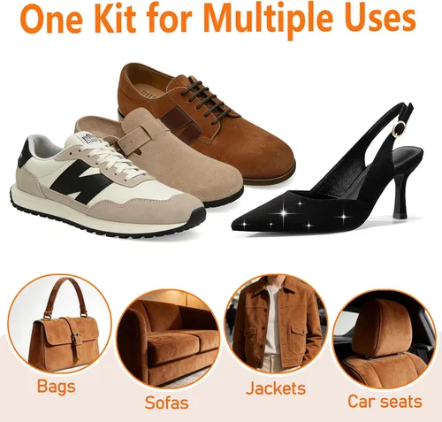 Miniatura 4 de Kit de limpieza de zapatos de gamuza y nobuk de 5 piezas, limpiador de cepillo de zapatos de goma, borrador de gamuza, cepillo de gamuza suave