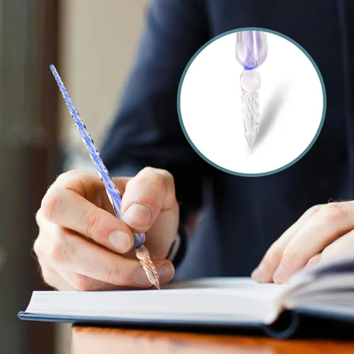 Miniatura 3 de Juego de bolígrafos de inmersión de vidrio, bolígrafo de caligrafía, bolígrafo de firma de cristal para arte, escritura, firmas, decoración y regalo