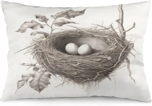 Miniatura 25 de Funda de almohada rústica de 12 x 20 pulgadas, diseño de cabaña en el bosque, súper suave, funda de cojín impresa de doble cara, funda de almohada