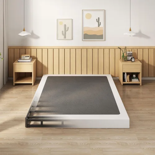Miniatura 10 de EMODA Base de resorte para cama tamaño king de 9 pulgadas, base de colchón de metal resistente con funda de tela, capacidad máxima de peso de 3000