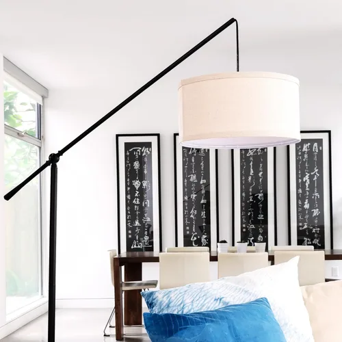 Miniatura 7 de Brightech Hudson 2 - Lámpara de pie LED, lámpara alta con base resistente, lámpara de arco contemporánea para salas de estar y oficinas, gran
