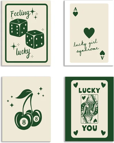 Miniatura 5 de KEUSPI Póster artístico de pared de 8 bolas con diseño retro de la frase «Lucky You Girl» de «Lucky You Girl» («Lucky You Girl») para decoración