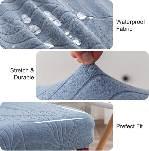Miniatura 3 de Genina Fundas impermeables para sillas de comedor, fundas elásticas de jacquard para sillas de comedor, extraíbles y lavables, protector de silla