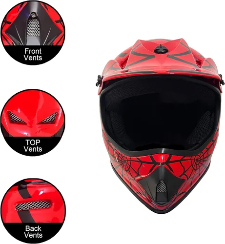 Miniatura 2 de KRN Casco ATV Todoterreno para Jóvenes y Niños Aprobado por DOT - Motocicleta Motocross Bicicleta de Tierra KY-B12