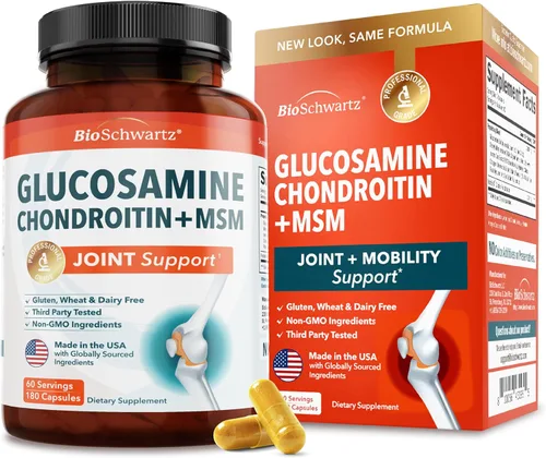 Suplemento de Apoyo Articular de Glucosamina Condroitina MSM - Péptidos de Colágeno, Cúrcuma y Jengibre, Ácido Hialurónico, Sulfato de Glucosamina