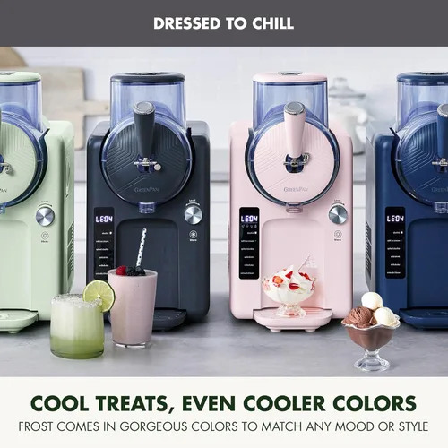 Miniatura 14 de GreenPan Frost Máquina para Hacer Helado y Máquina de Slushie, Servicio Suave, Sorbete, Margaritas, Batidos, Yogur Congelado, Sin Necesidad