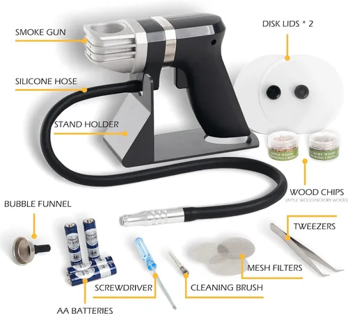 Miniatura 6 de Pistola portátil de mano para ahumar en frío, ahumador eléctrico, pistola infusora de humo para interiores y fríos, kit de cóctel para alimentos