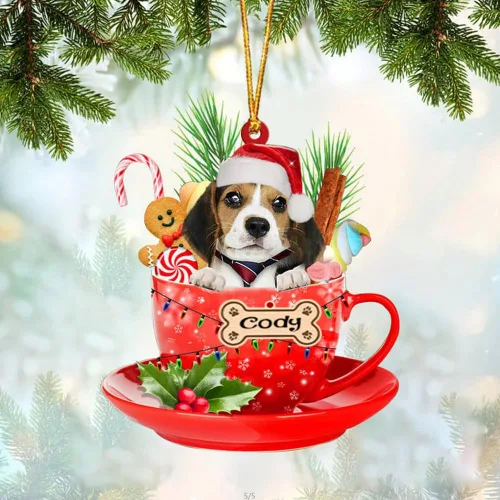 Miniatura 86 de NAZENTI Adorno personalizado de Alaskan Malamute en taza roja, adorno de Navidad personalizado para perros amantes de las mascotas, colgante