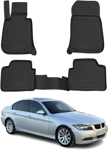 Miniatura 11 de OMAC Alfombrillas para BMW Serie 3, E46, E90, E91, E92, alfombrillas de coche para todo tipo de clima, 3D, ajuste personalizado, alfombrilla de goma