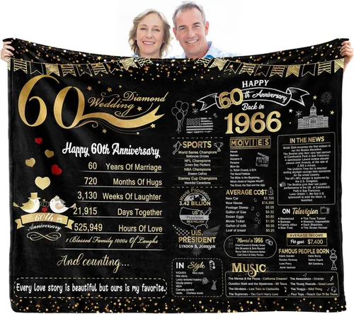 Miniatura 8 de elseven Regalo de boda de 25 aniversario para ella, 25 aniversario para parejas, esposa, marido, mejor manta de regalo de aniversario, manta de 60 x