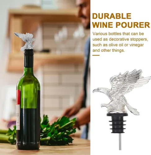 Miniatura 7 de Decantador de vino vertedor de vino Tapones de botella: Aleación de cabeza de águila vertedor de botella Aireadores de vino Vino Champán Tapón Caño