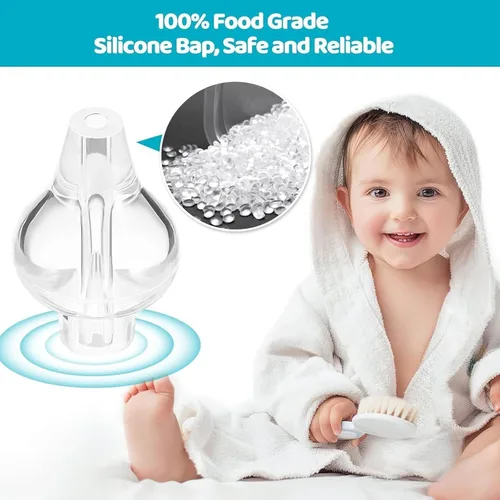 Miniatura 6 de Aspirador nasal de silicona para bebé, irrigador nasal de jeringa, irrigador nasal de 0.3 fl oz, limpiador de nariz portátil para bebés, limpiador