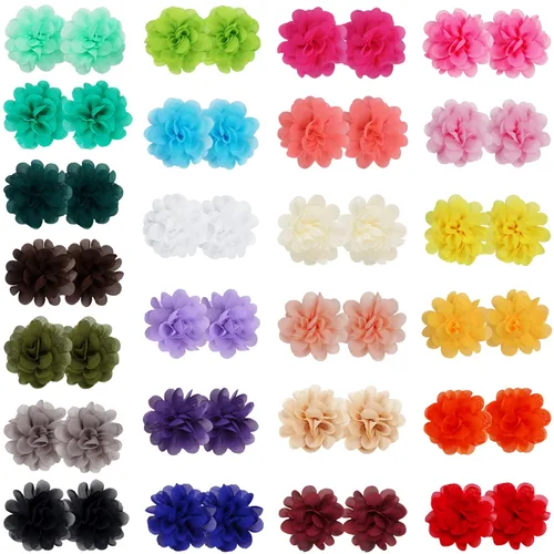 Miniatura 2 de 50 lazos de gasa para el pelo de 2 pulgadas, clips pequeños para niñas, totalmente forrados, antideslizantes, accesorios para el cabello para bebés