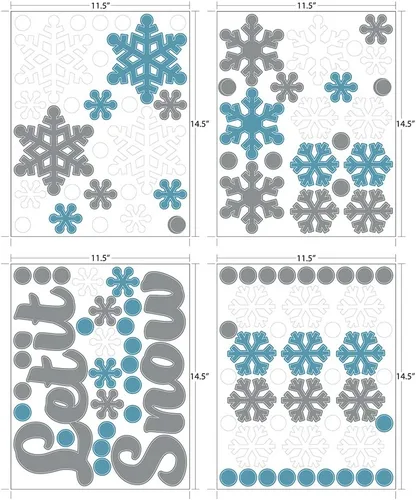 Miniatura 5 de Paper Riot Co. Let It Snow Copos de nieve calcomanías de pared de Navidad para vacaciones, adhesivo extraíble para aula, habitación de niños