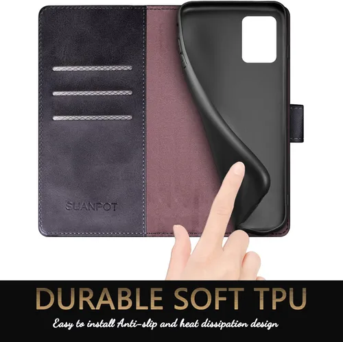 Miniatura 6 de SUANPOT Funda tipo cartera para Motorola (Moto G Power 2023) 【Bloqueo RFID】 Soporte para tarjetas de crédito, funda de piel sintética con tapa