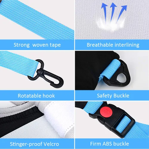 Miniatura 4 de Arnés para caminar para bebés y 2 pares de rodilleras ajustables de pie y caminar, ayudante de aprendizaje para niños pequeños de 7 a 24 meses, Azul