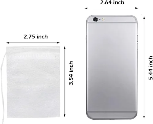 Miniatura 2 de 200 bolsas de té desechables para té de hojas sueltas, bolsas de té vacías para té suelto con cordón, bolsas de filtro de té natural