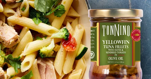 Miniatura 2 de Tonnino Filetes de atún bajo en calorías y sin gluten, atún premium en aceite de oliva, tomate y aceitunas, 6.3 onzas (paquete de 6)