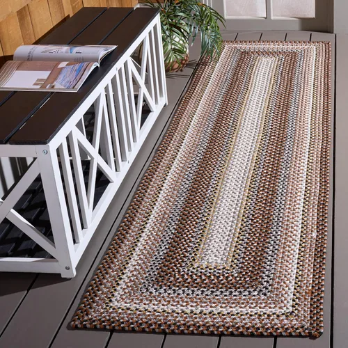 Miniatura 35 de SAFAVIEH Alfombra Lavable Colección Trenzada para Exteriores - 2' x 3', Multicolor, Hecha a Mano y Reversible, No Desprende Pelusa y Fácil