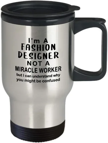 Miniatura 2 de Im a Fashion Designer Travel Mug Insulated Coffee Tumbler - Miracle Worker - Appreciation Gifts for Textile Artist Designing Clothing Stylist
