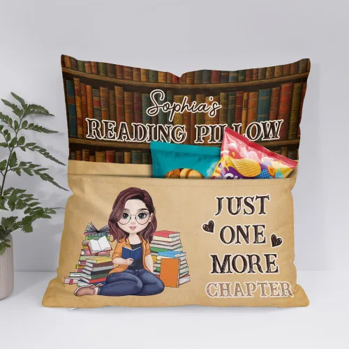 Miniatura 11 de ENCYCOM Almohada de bolsillo personalizada para lectura de libros, almohadas personalizadas con nombre, regalo para niñas ratones de biblioteca