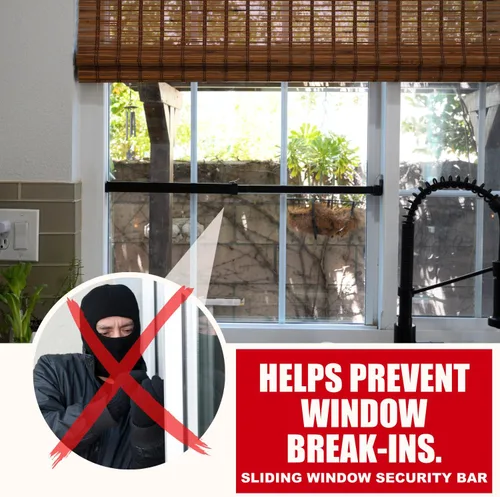 Miniatura 2 de SecurityMan Barra de seguridad para ventana, fácil de instalar para ventanas horizontales/verticales, barra de bloqueo de ventana ajustable