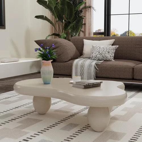 Miniatura 13 de Mesas de centro en forma de nube, mesa de centro irregular, mesa de centro con diseño moderno en forma de nube, mesas de centro para sala de estar