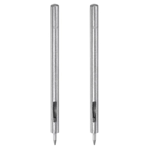 Miniatura 45 de HARFINGTON 2 piezas de perforador de cuero de 0.031 in recto, redondo, ojal, remache a presión, fijador para cuero, artesanía, ropa, bolso, cortina
