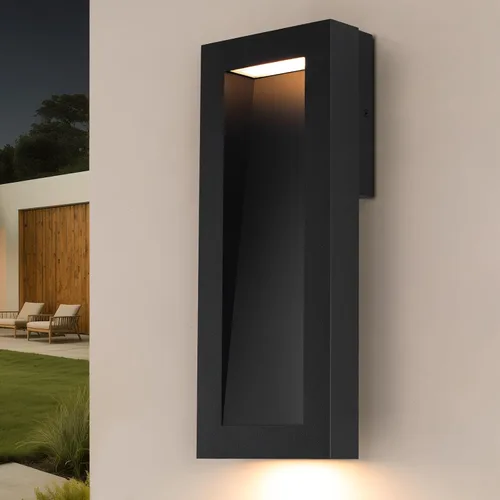 Yisuro Moderna lámpara de pared para exteriores con LED, accesorios de iluminación exterior integrados de 3000 K, luces de montaje en pared exterior
