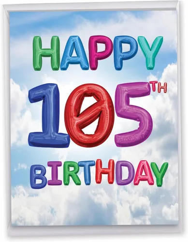 Miniatura 11 de NobleWorks - Tarjeta de felicitación de cumpleaños de 105º hito gigante de 8.5 x 11 pulgadas con sobre (paquete de 1) tarjeta grande, de gran