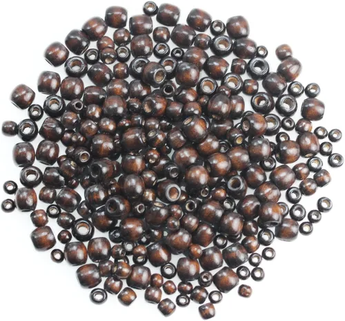 Miniatura 22 de 200 piezas de cuentas de madera natural con agujero grande, BetterJonny - 20 mm de cuentas rondelle redondas de madera sueltas, cuentas de madera