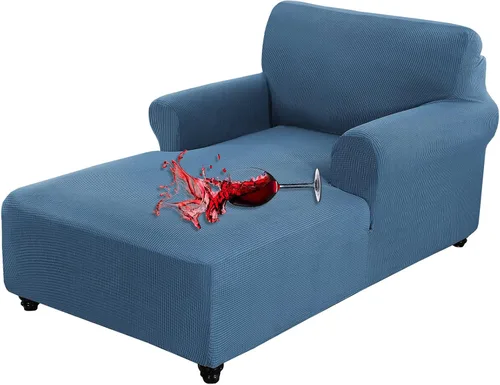 Miniatura 11 de OKYUK Funda para tumbona de jacquard, elástica con doble brazo, lavable a máquina, protector de muebles suave para sala de estar y dormitorio (rojo)