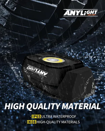 Miniatura 6 de Luz de trabajo LED con 4 modos, luz magnética COB portátil de 1200LM, foco recargable de 3350mAh y reflector, rotación de 150°, impermeable IP65