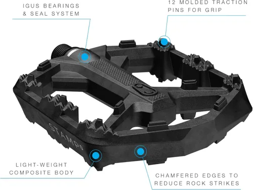 Miniatura 2 de Crankbrothers Stamp Pedales Planos MTB - Pedales de Bicicleta Ligeros, Versátiles y Duraderos de Tamaño Específico