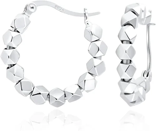 925 Sterling Silver Hoop Earrings - Perfect for Women and Teen Girls, Handmade 925 Sterling Silver With Unique Design by Dominerva