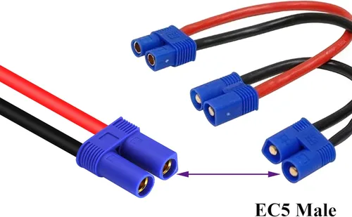 Miniatura 6 de Cable de Terminal EC5 a Anillo O, Cable Conector de Enchufe de Terminal de Ojal EC5 Hembra a Anillo O 10AWG RC ESC Cargador Lateral de Alimentación