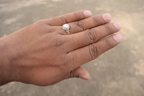 Anillo de piedras preciosas, anillos de plata de ley 925 hechos a mano para mujeres y niñas, anillo solitario de talla 5 de EE. UU., anillo de