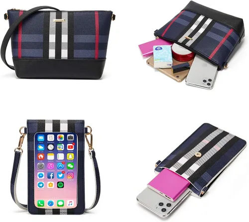Miniatura 160 de Juego de 4 bolsas modernos para mujer de cuero sintético: bolso tote, bolso de hombro, bolso de mano y cartera.