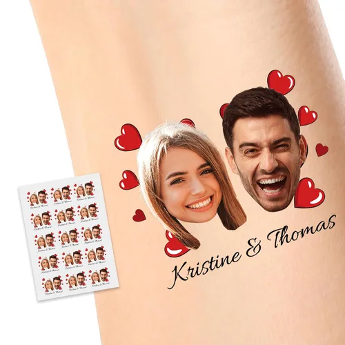 Tatuajes temporales personalizados, tatuajes faciales personalizados para cumpleaños, bodas, despedidas de soltera, 1 juego de 15 tatuajes patrón 13