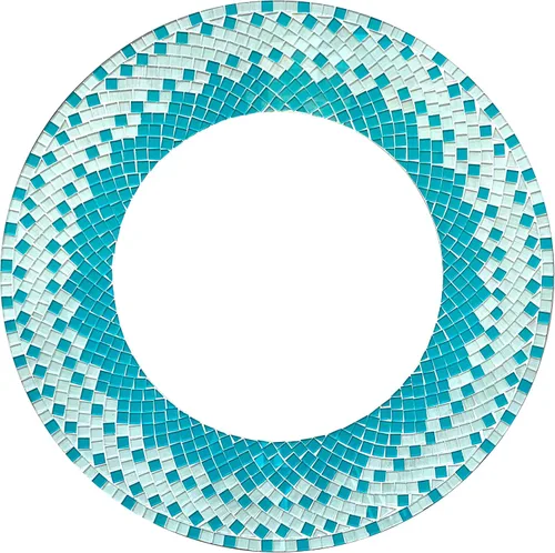 Miniatura 9 de Espejo decorativo hecho a mano con mosaico azul cielo y verde azulado, marco de 24 pulgadas, espejo redondo de 14 pulgadas para pasillo, dormitorio