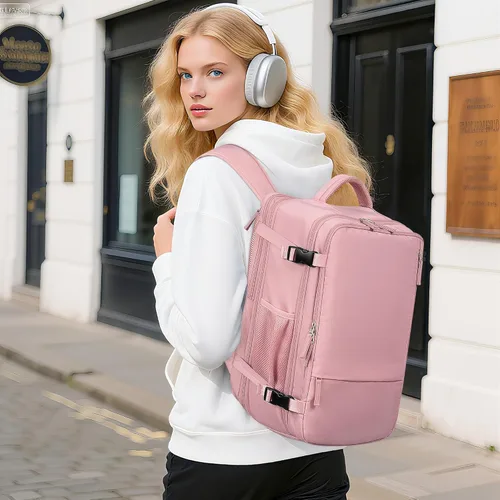 Miniatura 2 de Mochila de viaje Beraliy aprobada por aerolíneas, equipaje de mano para hombres y mujeres, Rosa, Grande, Mochilas de viaje