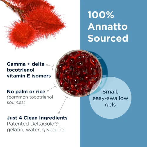 Miniatura 3 de Designs for Health Annatto-E 300 mg Tocotrienoles - Suplemento complejo de vitamina E DeltaGold con tocotrienoles Delta + Gamma - Cardiovascular