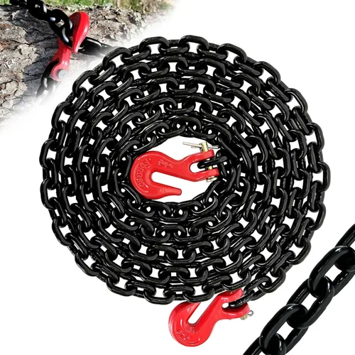 Miniatura 14 de G80 Cadena de Carpeta de Transporte Cadena de 1/4"×20 PIES de Alta Resistencia con 3300 Libras de Fuerza de Rotura para Remolque Cadenas