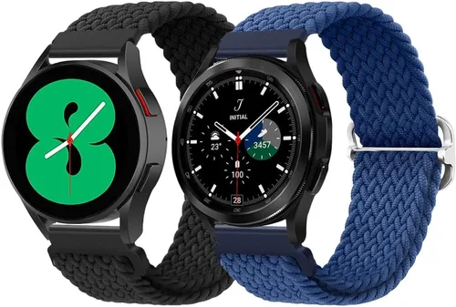 Miniatura 11 de Qimela Paquete de 2 correas trenzadas de nailon deportivas compatibles con Samsung Galaxy Watch 3 de 1.772 pulgadas/Galaxy Watch 1.811 pulgadas/Gear