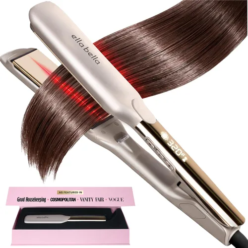 Miniatura 11 de ELLA BELLA® Plancha plana de titanio para alisar el cabello (con infrarrojos) • Plancha profesional para alisar el cabello • Pantalla digital