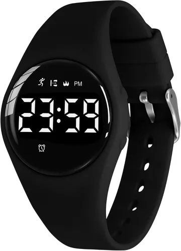Miniatura 64 de Relojes para niños y niñas, reloj deportivo digital con contador de pasos, podómetro, alarma de vibración, sin aplicación, impermeable, rastreador