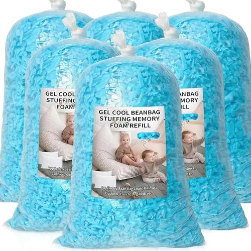 Miniatura 15 de Relleno para Puf, 4.5kg de Espuma Viscoelástica Triturada, Relleno Suave de Puf para Sofá, Cojín, Animales de Peluche, Cama de Perro, Artes y Azul