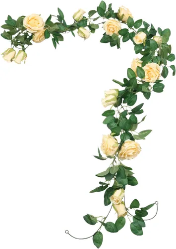 Miniatura 2 de SHACOS - Guirnaldas de rosas artificiales para colgar con hojas y flores para uso en el hogar, bodas, fiestas